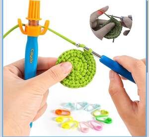 Caydo 3-in-1 Ergonomic Crochet Yarn Guide Holder and Tension Reg Tool for Beg